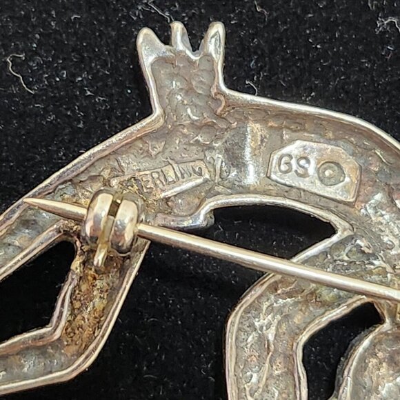 Glen Sandoval (GS) 925 Navajo Kokopelli 1.75 Inch Brooch/Pin Vintage - Picture 6 of 12